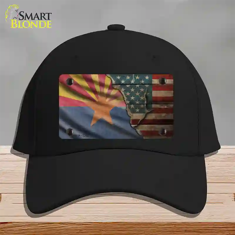 Arizona/American Flag Novelty License Plate Hat Cotton / Black