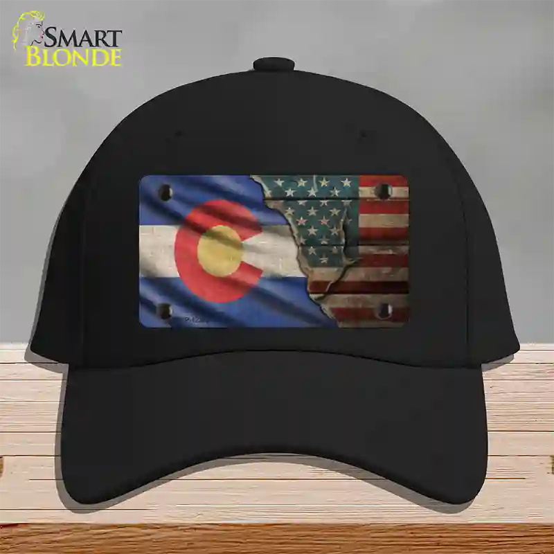 Colorado/American Flag Novelty License Plate Hat Cotton / Black