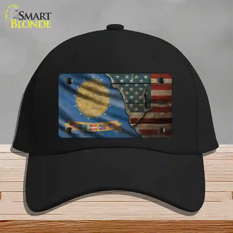 Georgia/American Flag Novelty License Plate Hat Cotton / Black