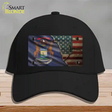 Michigan/American Flag Novelty License Plate Hat Cotton / Black