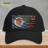 Minnesota/American Flag Novelty License Plate Hat Cotton / Black