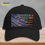 North Dakota/American Flag Novelty License Plate Hat Cotton / Black