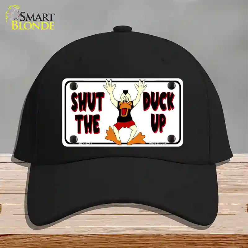 Shut The Duck Up Novelty License Plate Hat Cotton / Black