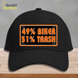 49% Biker 51% Trash Novelty License Plate Hat Cotton / Black