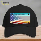 Arizona License Plate American Flag Novelty License Plate Hat Black Cotton