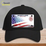 Maryland War Plate American Flag Novelty License Plate Hat Cotton / Black