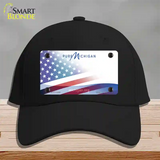 Pure Michigan Plate American Flag Novelty License Plate Hat Cotton / Black