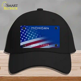 Michigan Great Lakes Plate American Flag Novelty License Plate Hat Cotton / Black