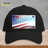 Texas Lone Star Plate American Flag Novelty License Plate Hat Cotton / Black