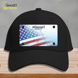 Missouri Show Me with American Flag Novelty License Plate Hat Cotton / Black