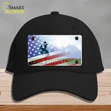 Wyoming Cowboy Plate American Flag Novelty License Plate Hat Cotton / Black