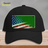 Washington Green with American Flag Novelty License Plate Hat Cotton / Black