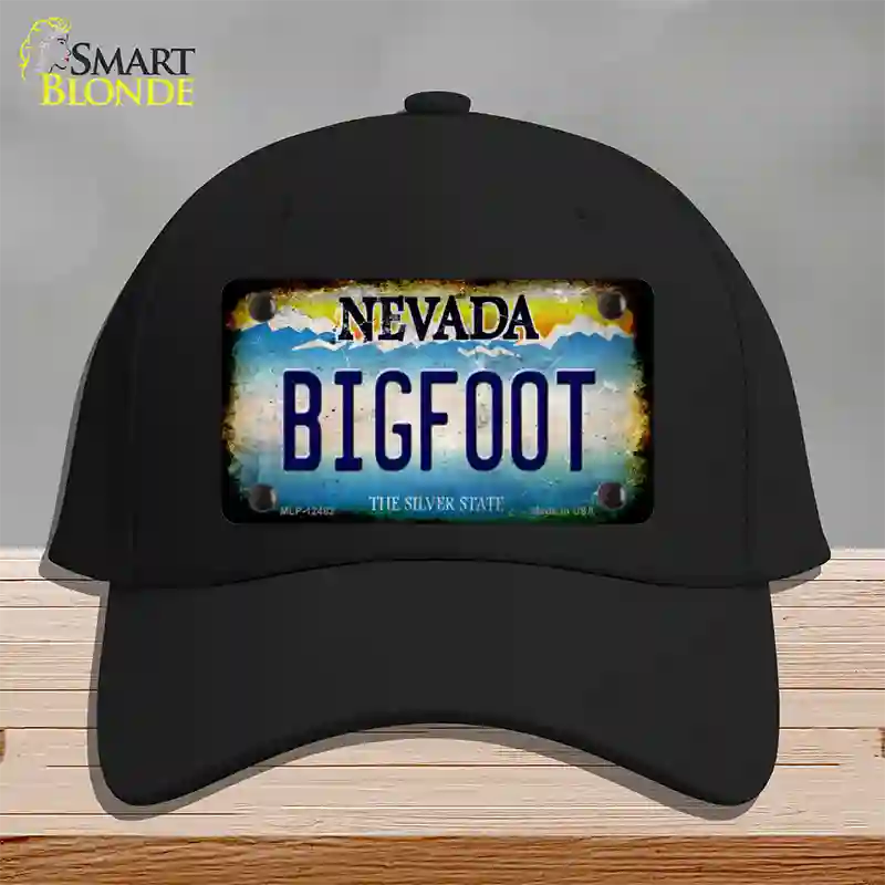 Bigfoot Nevada Novelty License Plate Hat Cotton / Black