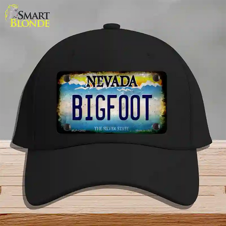 Bigfoot Nevada Novelty License Plate Hat Cotton / Black