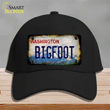 Bigfoot Washington Rusty Novelty License Plate Hat Cotton / Black