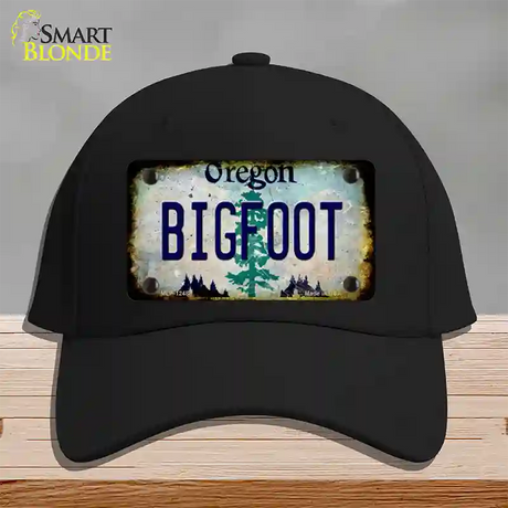 Bigfoot Oregon Novelty License Plate Hat Cotton / Black