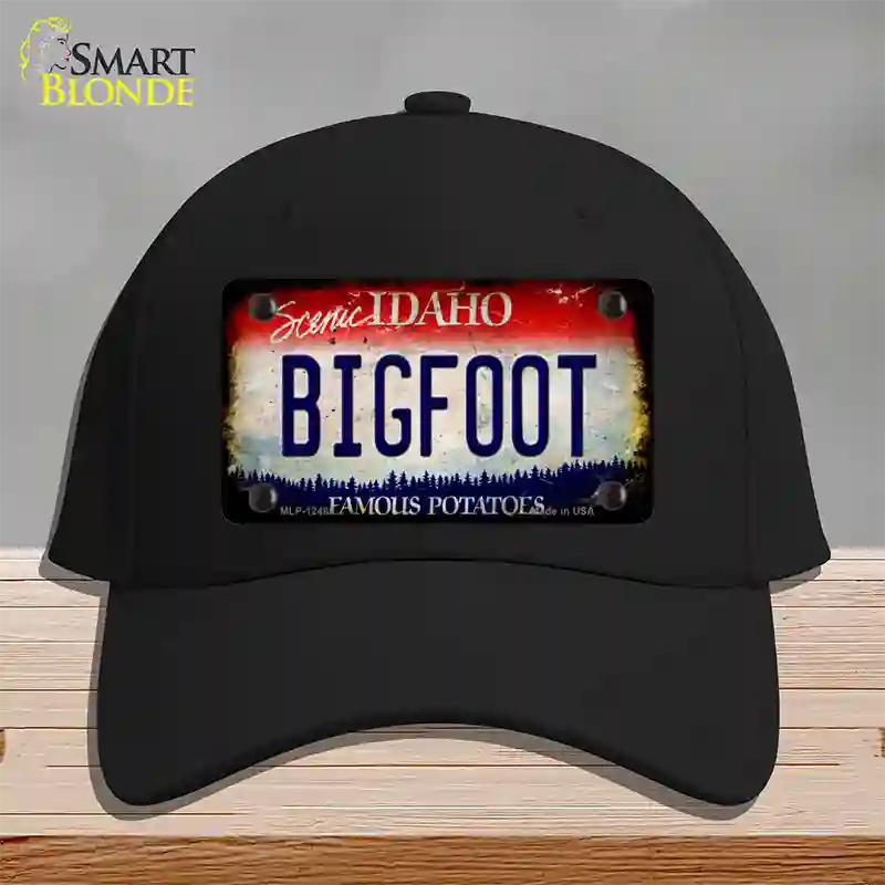 Bigfoot Idaho Novelty License Plate Hat Cotton / Black