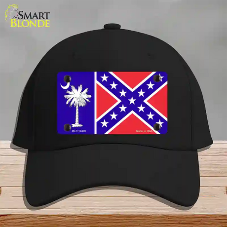 South Carolina Confederate Flag Novelty License Plate Hat Cotton / Black