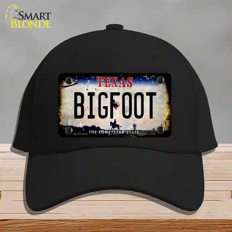 Bigfoot Texas Novelty License Plate Hat Cotton / Black