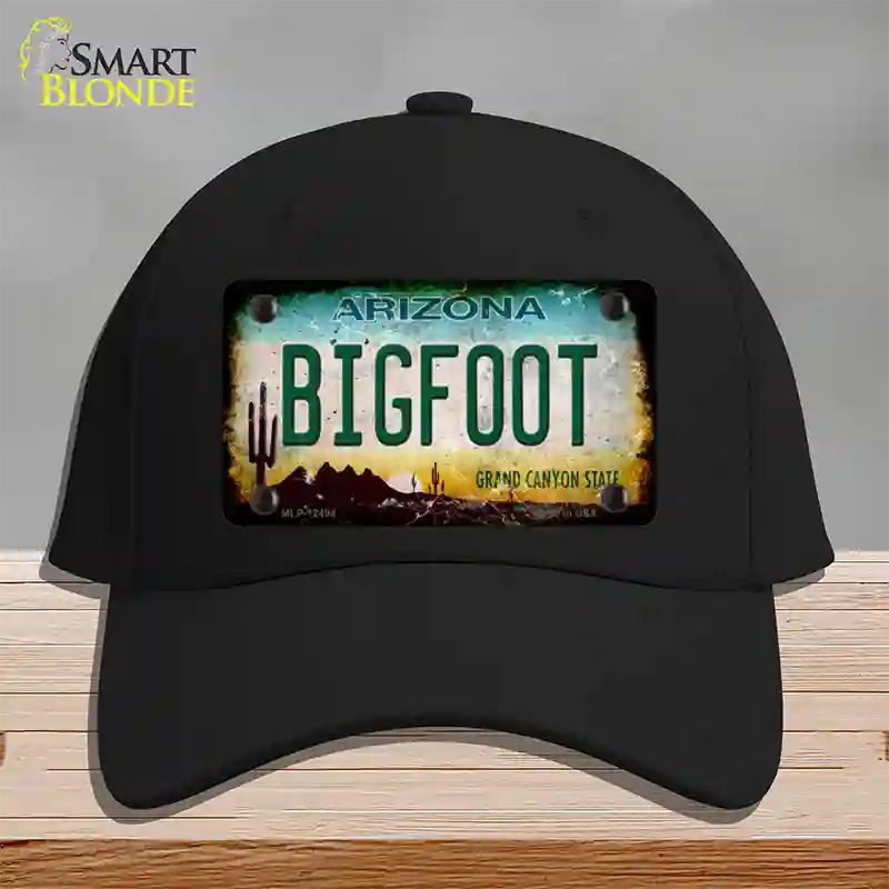 Bigfoot Arizona Novelty License Plate Hat Cotton / Black