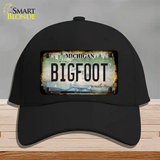 Bigfoot Michigan Novelty License Plate Hat Cotton / Black