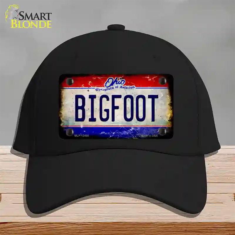 Bigfoot Ohio Novelty License Plate Hat Cotton / Black