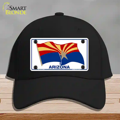 Arizona Waving Flag Novelty License Plate Hat Cotton / Black