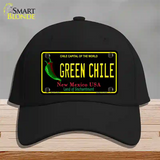 Green Chile New Mexico Black Novelty License Plate Hat Cotton / Black