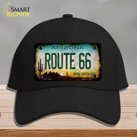 Route 66 Arizona Rusty Novelty License Plate Hat Cotton / Black