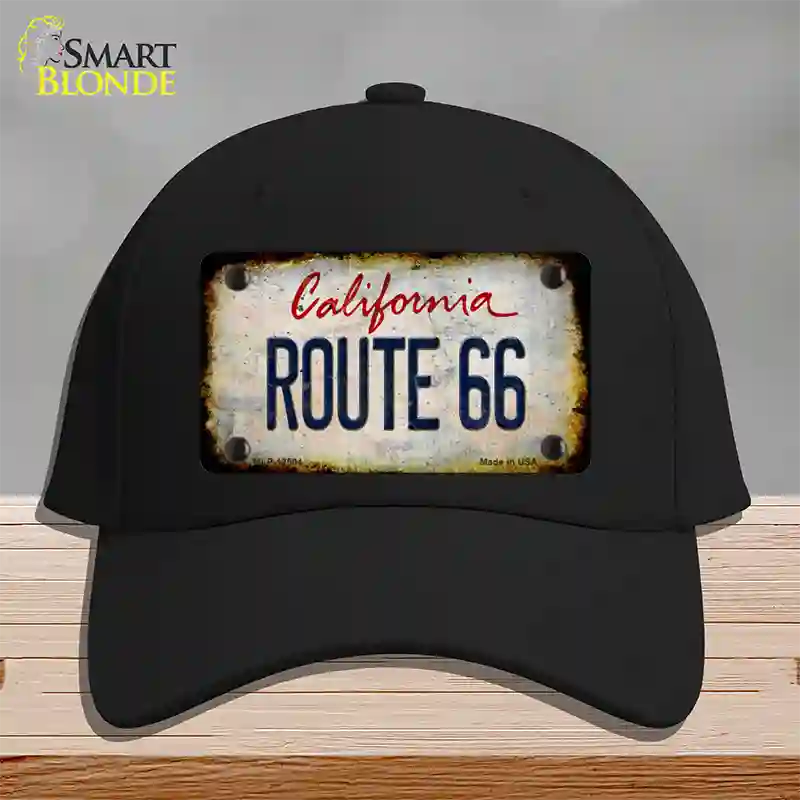 Route 66 California Rusty Novelty License Plate Hat Cotton / Black