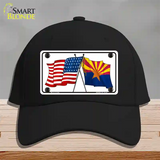 Arizona American Crossed Flags Novelty License Plate Hat Cotton / Black