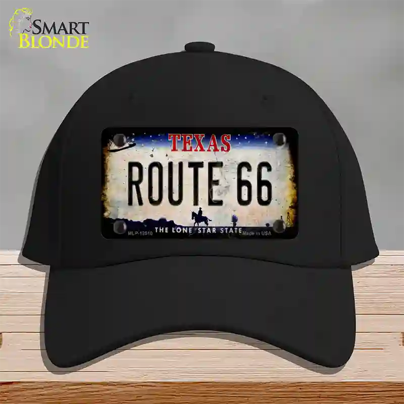 Route 66 Texas Rusty Novelty License Plate Hat Cotton / Black