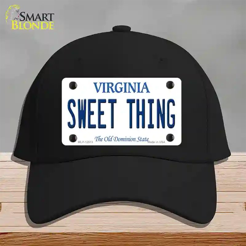 Sweet Thing Virginia Novelty License Plate Hat Cotton / Black