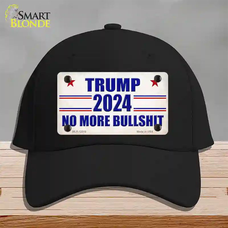 Trump 2024 No More Bullshit Novelty License Plate Hat Cotton / Black