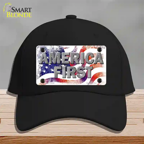 America First Novelty License Plate Hat Cotton / Black