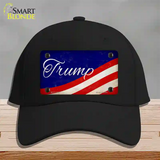 Trump on Waving Flag Novelty License Plate Hat Cotton / Black