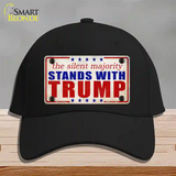 Silent Majority Stands with Trump Novelty License Plate Hat Cotton / Black