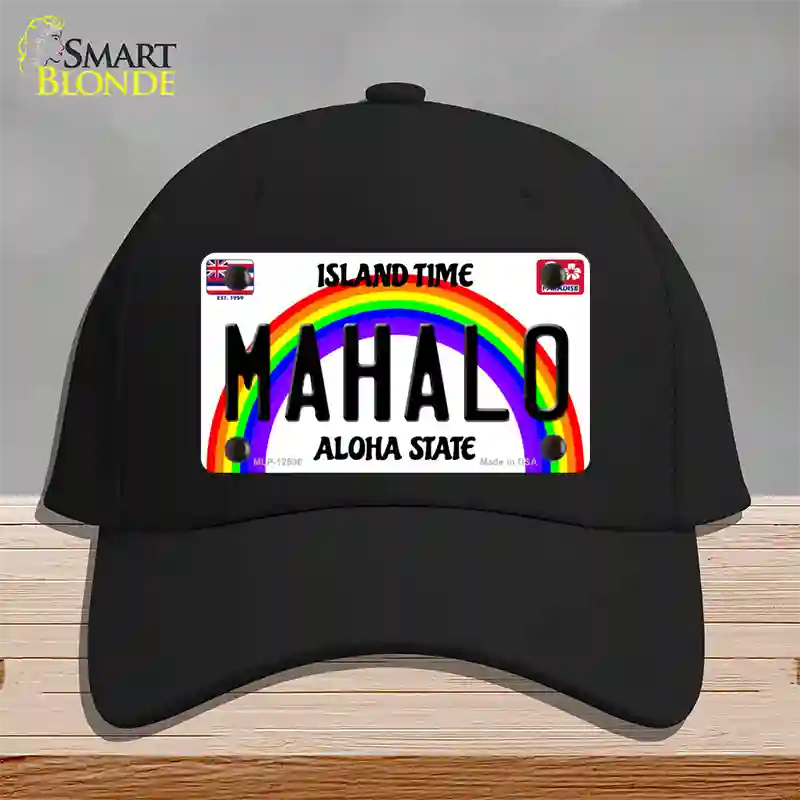 Mahalo Hawaii Novelty License Plate Hat Cotton / Black