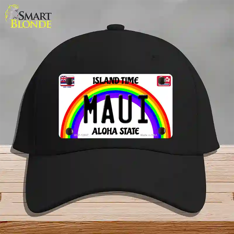 Maui Hawaii Novelty License Plate Hat Cotton / Black