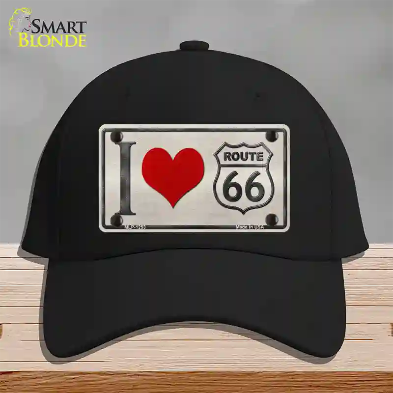 I Love Route 66 Novelty License Plate Hat Cotton / Black