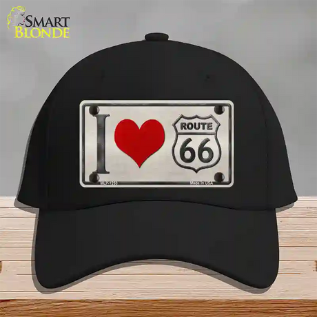 I Love Route 66 Novelty License Plate Hat Cotton / Black