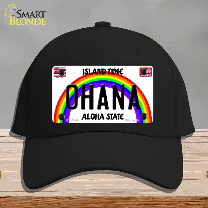 Ohana Hawaii Novelty License Plate Hat Cotton / Black