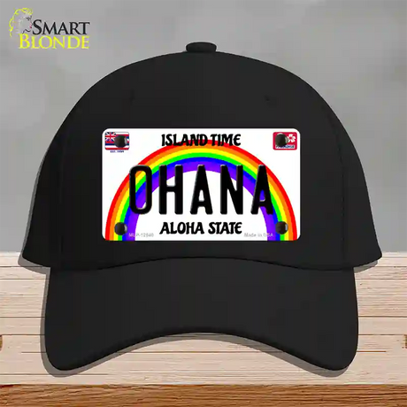 Ohana Hawaii Novelty License Plate Hat Cotton / Black