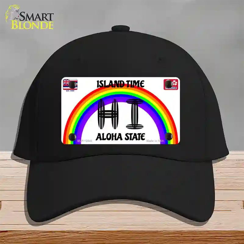 Hawaii Surfboard Novelty License Plate Hat Cotton / Black