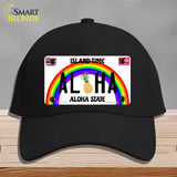 Aloha Pineapple Hawaii Novelty License Plate Hat Cotton / Black