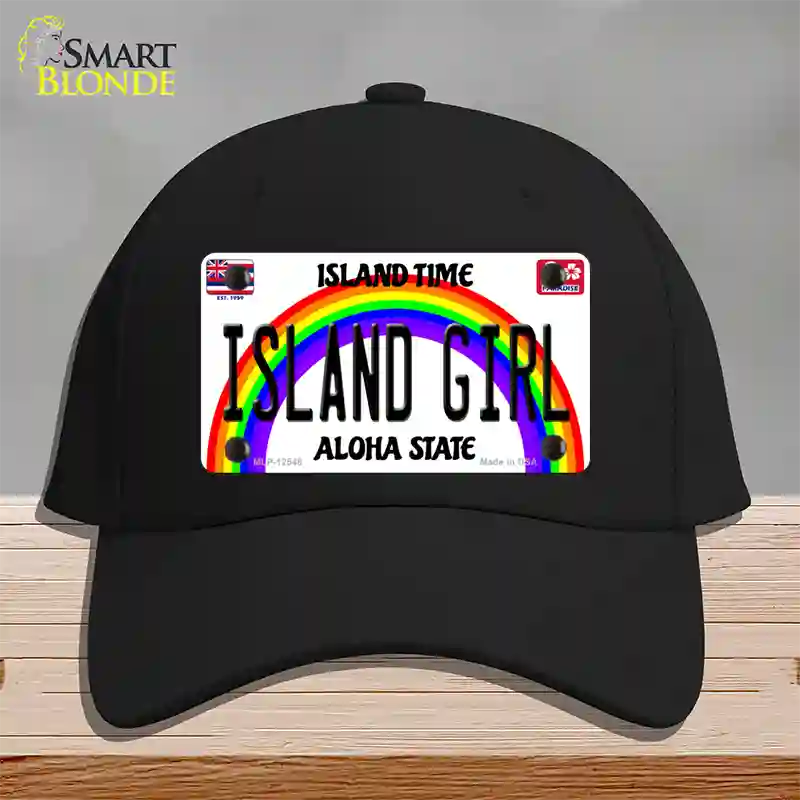 Island Girl Hawaii Novelty License Plate Hat Cotton / Black