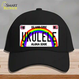 Ukulele Hawaii Novelty License Plate Hat Cotton / Black