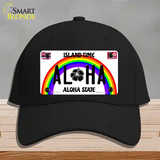 Aloha Hawaii Island Time Novelty License Plate Hat Cotton / Black