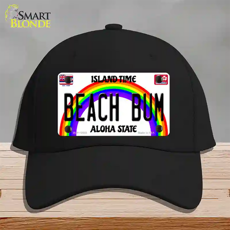 Beach Bum Hawaii Novelty License Plate Hat Cotton / Black