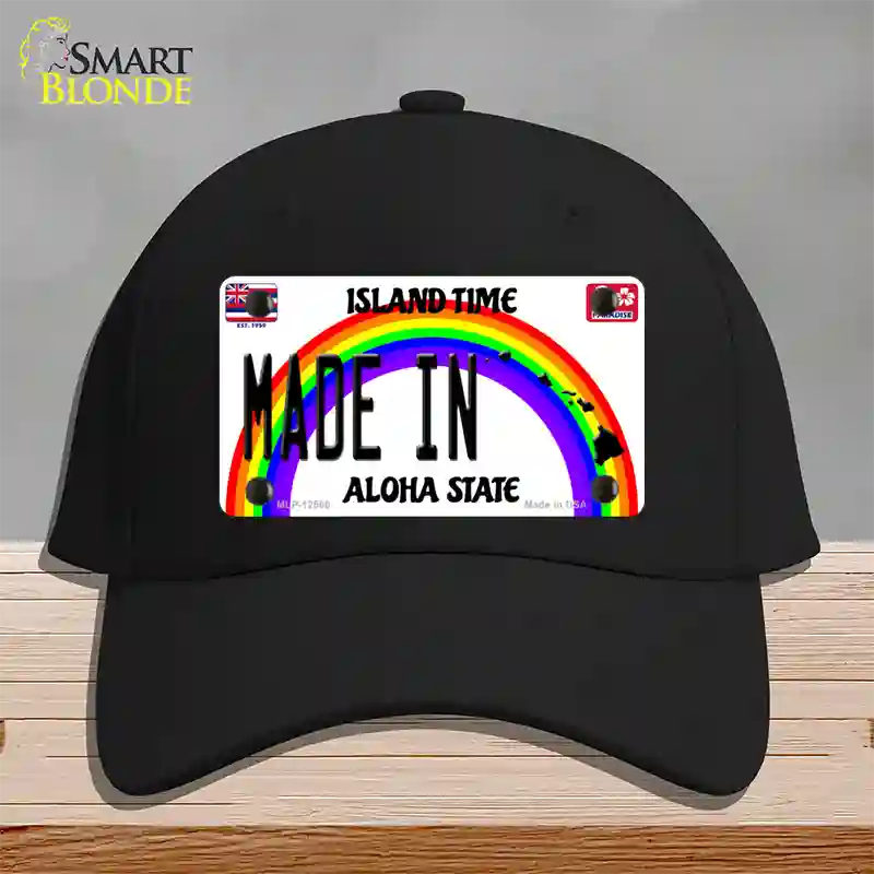 Made In Hawaii Silhouette Novelty License Plate Hat Cotton / Black